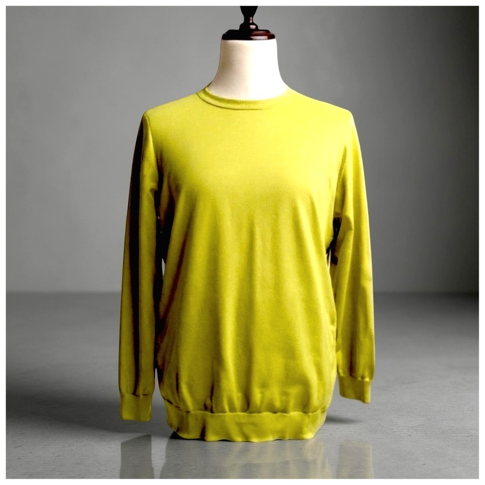 Versace Men's Luxe Crewneck Sweater - XXL - Iconic Chartreuse